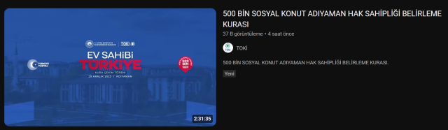 TOKİ kura çekimi CANLI izle! TOKİ 500 bin konut kura çekimi nereden, nasıl izlenir?