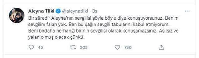 Aleyna Tilki'nin sevgili paylaşımı ezber bozdu: Bu çağın tabularını kabul etmiyorum