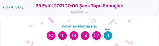 Şans Topu sonuçları! 29 Eylül Çarşamba Şans Topu sonuçları açıklandı! Şans Topu kazanan numaralar neler?