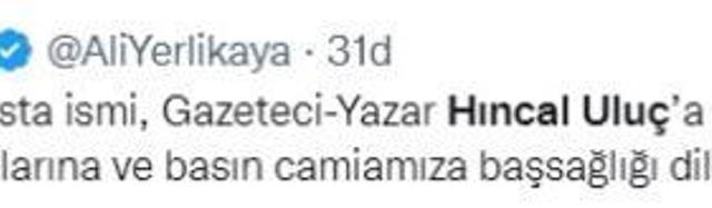 Hıncal Uluç'un vefatı sonrası spor ve siyaset dünyasından peş peşe taziye mesajları
