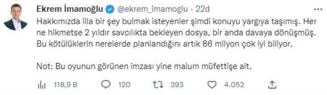 Hakkında bir kez daha dava açılan İmamoğlu: Zorlama bir suç yaratılmaya çalışılmakta