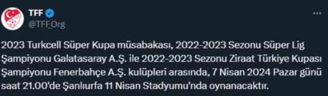 Süper Kupa nerede, hangi statta oynanacak? Süper Kupa maçının oynanacağı stat belli oldu