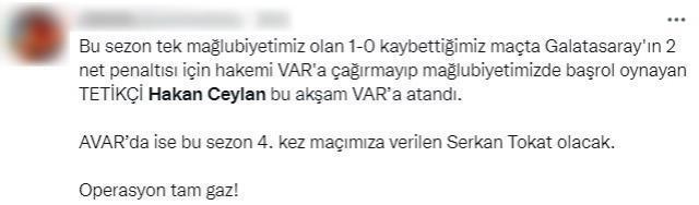 Hakan Ceylan'ın Adana Demirspor maçının VAR hakemi olması Galatasaray taraftarını çılgına çevirdi