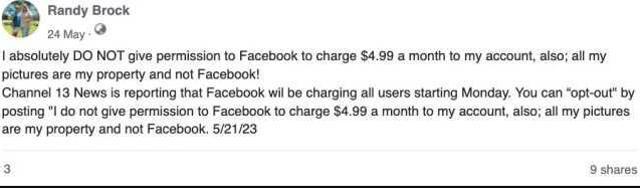 Facebook'un kullanıcılarından 4,99 dolar ücret almaya başlayacağı iddiası