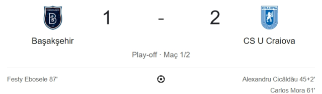 Başakşehir Craiova maçı kaç kaç, bitti mi? MAÇ SONUCU! Başakşehir Craiova golleri kim attı, canlı maç anlatımı!