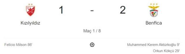 Kızılyıldız Benfica maçı kaç kaç, bitti mi? MAÇ SONUCU! Kızılyıldız Benfica golleri kim attı, canlı maç anlatımı!