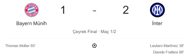 Bayern Münih Inter maçı kaç kaç, bitti mi? MAÇ SONUCU! Bayern Münih Inter golleri kim attı, canlı maç anlatımı!
