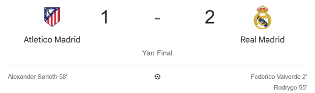 Atletico Madrid Real Madrid maç özeti ve golleri! (ÖZET) Atletico Madrid Real Madrid kaç kaç bitti, golleri kim attı?