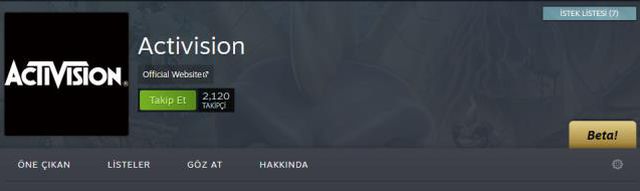 Activision Steam'e resmen geri döndü