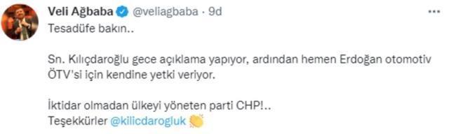 Otomotivde ÖTV değiştirme yetkisinin Cumhurbaşkanı'na verilmesine CHP'den bomba yorum