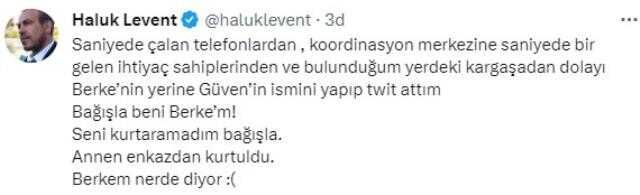 Haluk Levent'in enkaz altında kalan kuzeni kurtarılamadı
