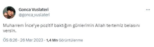 Gonca Vuslateri, Muharrem İnce'ye fena