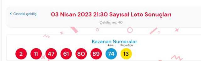 3 Nisan 2023 Sayısal Loto çekiliş sonuçları açıklandı! Sayısal Loto sonuçları saat kaçta açıklanacak? Sayısal Loto CANLI izle! Bugün kazanan numara
