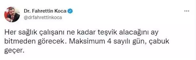 Bakan Koca'dan sağlık çalışanlarının teşvik ödemelerine ilişkin açıkladı: Ay bitmeden ne kadar alacaklarını görecekler