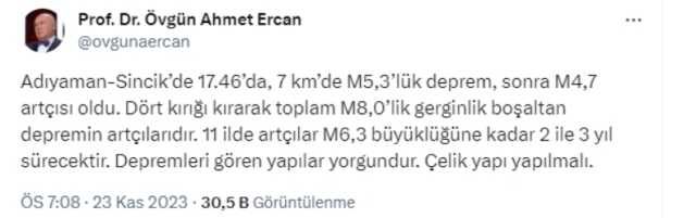 Artçı depremler ne kadar sürecek? Deprem uzmanı Prof. Dr. Ahmet Ercan açıkladı