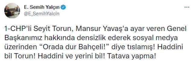 Bahçeli'nin ardından Yavaş'a yönelik bir tehdit de yardımcısından: İkazlarımızı dikkate almalı, almazsa kendisi bilir