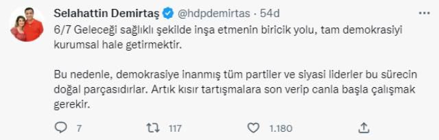 Seçimler yaklaşırken Selahattin Demirtaş'tan muhalefete çağrı: Artık kısır tartışmalara son verme zamanı
