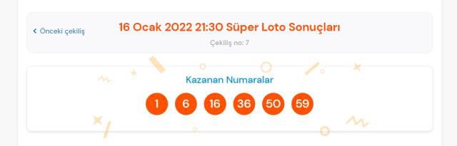 Süper Loto sonuçları AÇIKLANDI mı? 16 Ocak 2022 Pazar Süper Loto sonuçlarına nereden bakılır? Süper Loto çekiliş sorgulama ekranı!