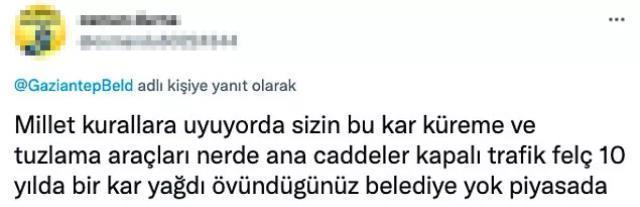 Kara teslim olan Gaziantep'te vatandaşlar yetersiz müdahaleden şikayetçi! Sosyal medyadan tepki yağdı