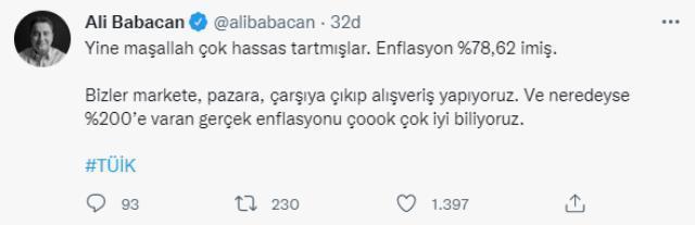 Babacan'dan TÜİK açıkladığı haziran ayı enflasyon rakamlarına tepki: Yine maşallah çok hassas tartmışlar