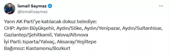 Cumhurbaşkanı Erdoğan işareti verdi! İşte AK Parti'ye geçeceği iddia edilen 9 belediye başkanı