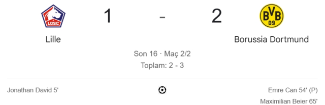 Lille Borussia Dortmund maçı kaç kaç, bitti mi? MAÇ SONUCU! Lille Borussia Dortmund golleri kim attı, canlı maç anlatımı!