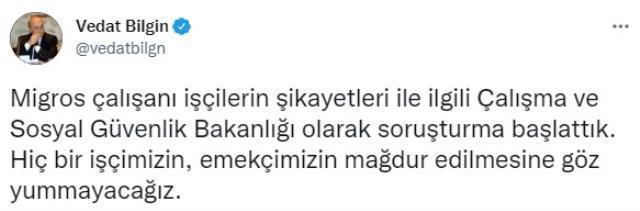 Son Dakika: Bakanlık, Migros çalışanı işçilerin şikayetleriyle ilgili soruşturma başlattı
