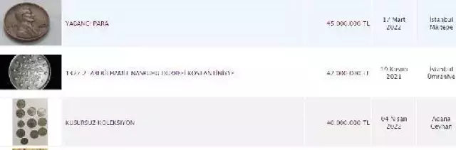 Osmanlı paraları internette milyonlarca liraya satışta