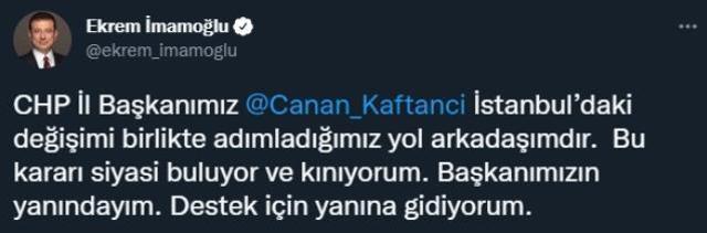 Yargıtay'ın Canan Kaftancıoğlu kararına İmamoğlu'ndan ilk tepki: Siyasi bir karar, destek için başkanımızın yanına gidiyorum