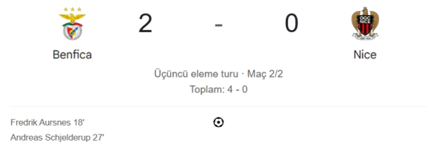 Benfica Nice maçı kaç kaç, bitti mi? MAÇ SONUCU! Benfica Nice golleri kim attı, canlı maç anlatımı!