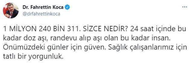 Bu hızla ortada koronavirüs kalmaz! Bakan Koca, aşılamadaki son rekoru verdi