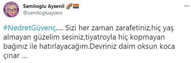 Türk tiyatrosunun efsane oyuncusu Nedret Güvenç hayatını kaybetti