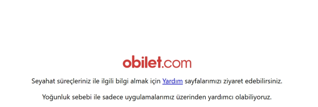 Obilet çöktü mü? Obilet problem mi var?