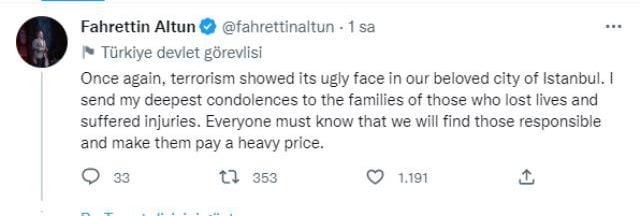 Fahrettin Altun'dan teröre destek ülkelere tepki: Türkiye'nin dostluğunu istiyorlarsa teröre doğrudan ve dolaylı desteklerini derhal kesmelidirler