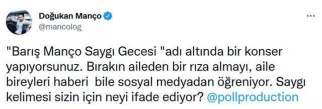 Doğukan Manço tepki gösterdi! Haluk Levent özür diledi: Haklısın kardeşim