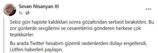 Sevan Nişanyan serbest bırakıldı! 15 gün içinde Yunanistan'ı terk etmesi istendi!