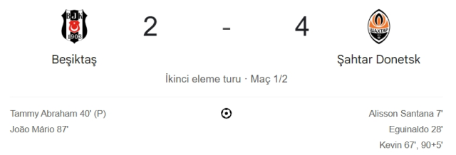 Beşiktaş Shakhtar Donetsk maçı kaç kaç, bitti mi? MAÇ SONUCU! Beşiktaş Shakhtar Donetsk golleri kim attı, canlı maç anlatımı!