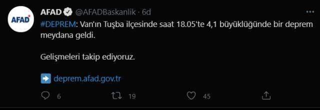 Van son dakika deprem! Son depremler! 20 Ekim bugün Van son deprem! 20 Ekim Van Mollakasım'da deprem mi oldu? Kandilli AFAD verileri!