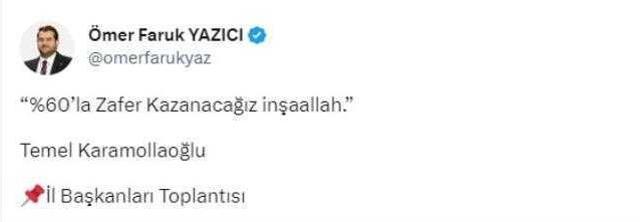 Karamollaoğlu'ndan iddialı çıkış: Yüzde 60'la zafer kazanacağız inşallah