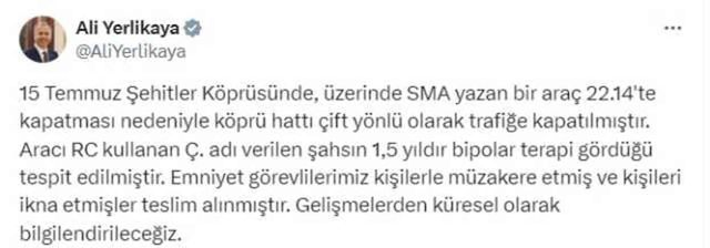 15 Temmuz Şehitler Köprüsü (Boğaz Köprüsü) SMA olayı ne, SMA eylemi yapan kim?