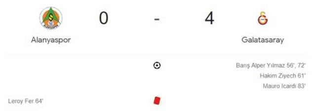 Alanyaspor Galatasaray maçı kaç kaç, bitti mi? MAÇ SKORU! Alanyaspor GS maçı kaç kaç, canlı maç skoru!