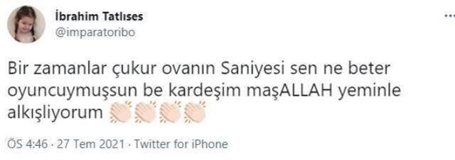 İbrahim Tatlıses, Bir Zamanlar Çukurova başrolü Selin Yeninci'nin oyunculuğuna hayran kaldı