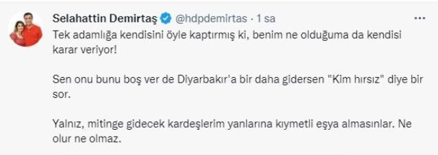 Selahattin Demirtaş'tan 'Bu adam Kürt değil' diyen Cumhurbaşkanı Erdoğan'a yanıt: Benim ne olduğumu da kendisi karar veriyor