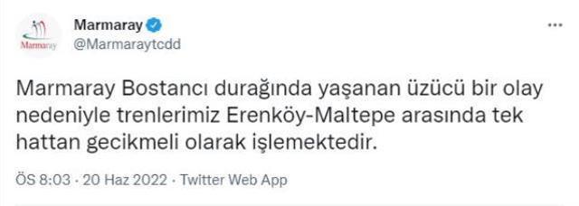 Son Dakika: Marmaray Bostancı durağında bir kişi raylara atladı! Seferler çift yönlü olarak durduruldu