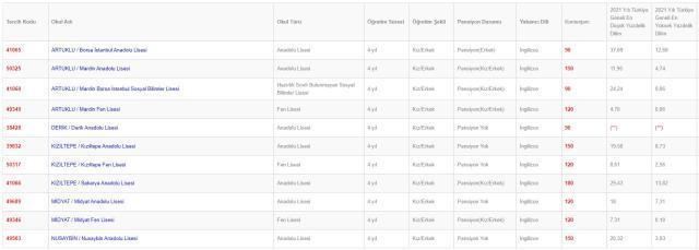 Mardin Lise Taban Puanları 2022: Mardin Lise Kontenjanları! Mardin'deki liseler ve puanları! Mardin lise yüzdelik dilimleri!