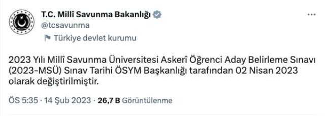 MSÜ sınavı ne zaman ertelendi? Milli Savunma Üniversite sınavı ertelendi mi? MSÜ sınavı ne zaman yapılacak?
