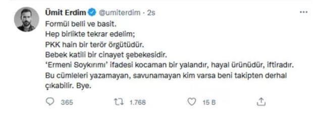 Oyuncu Ümit Erdim'den Canan Kaftancıoğlu'nu destekleyenlere tepki: Sorsak vatanı seviyoruz derler