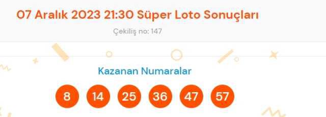Süper Loto sonuçları açıklandı.1 7 Aralık Süper Loto kazanan numaralar neler? Süper Loto sonuçlarına ne zaman, nereden bakılır?