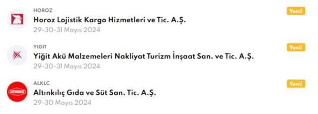 27-31 MAYIS HALKA ARZ TAKVİMİ | Bu hafta hangi şirketler halka arz olacak?