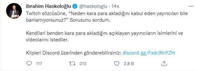 Twitch yetkilileri kara para akladığını açıklayan yayıncıların isimlerini istedi